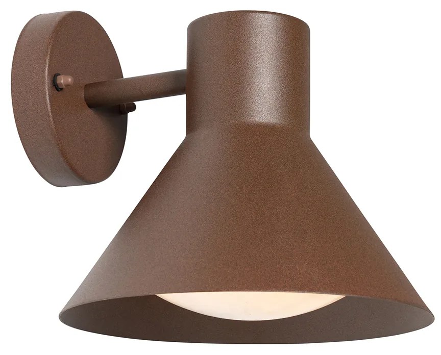 Candeeiro de parede industrial exterior cone marrom enferrujado IP44 - Natas Industrial