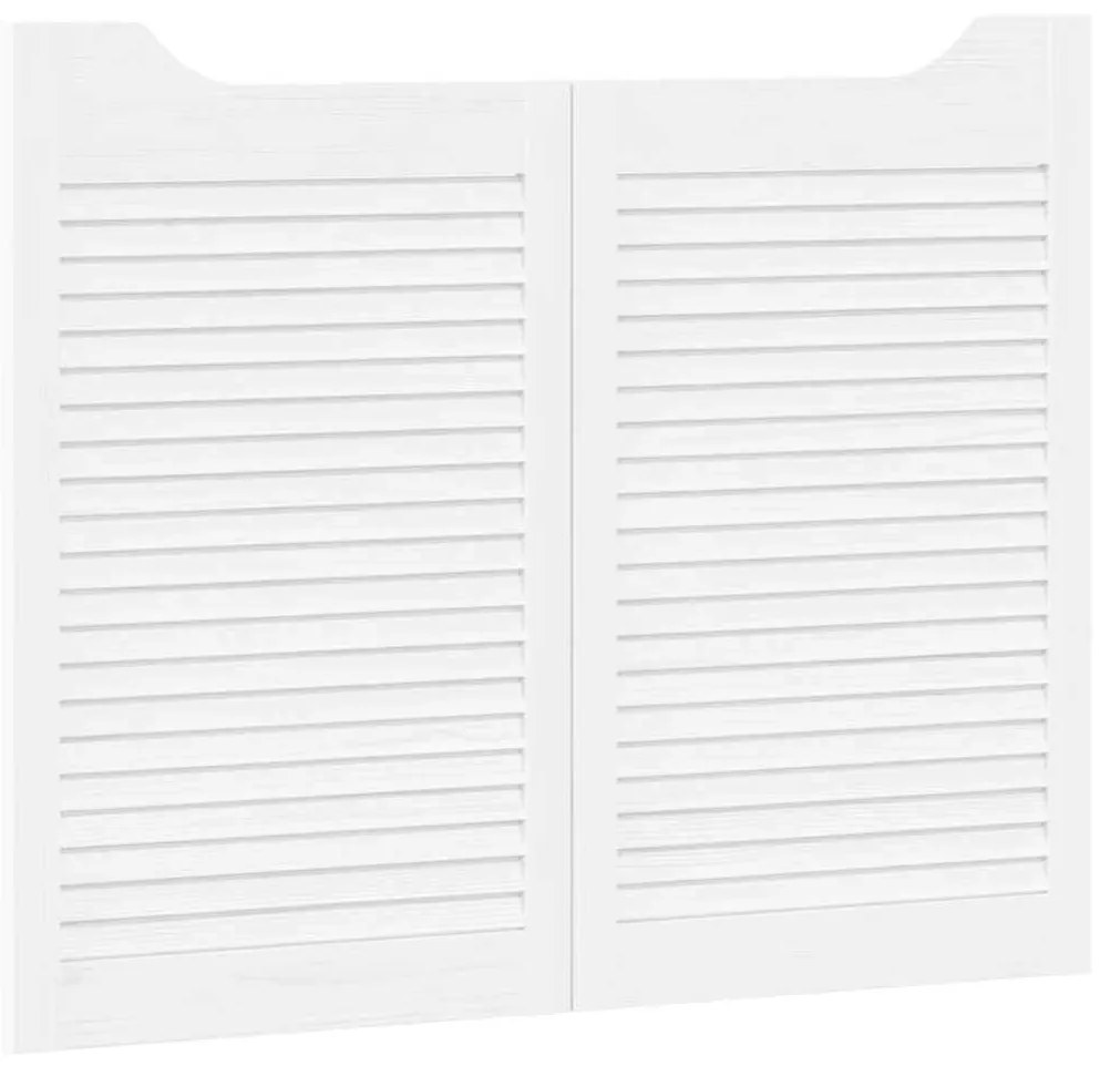 Portas de batente design de persiana 2-Par 80x100 cm branco