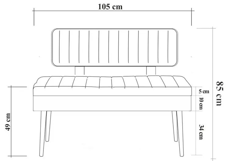Banco Vina – Nogueira e Antracite – 110x82,5x40 cm