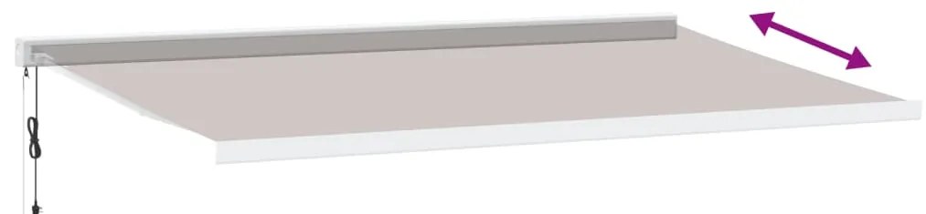 Toldo retrátil automático 500x300 cm castanho
