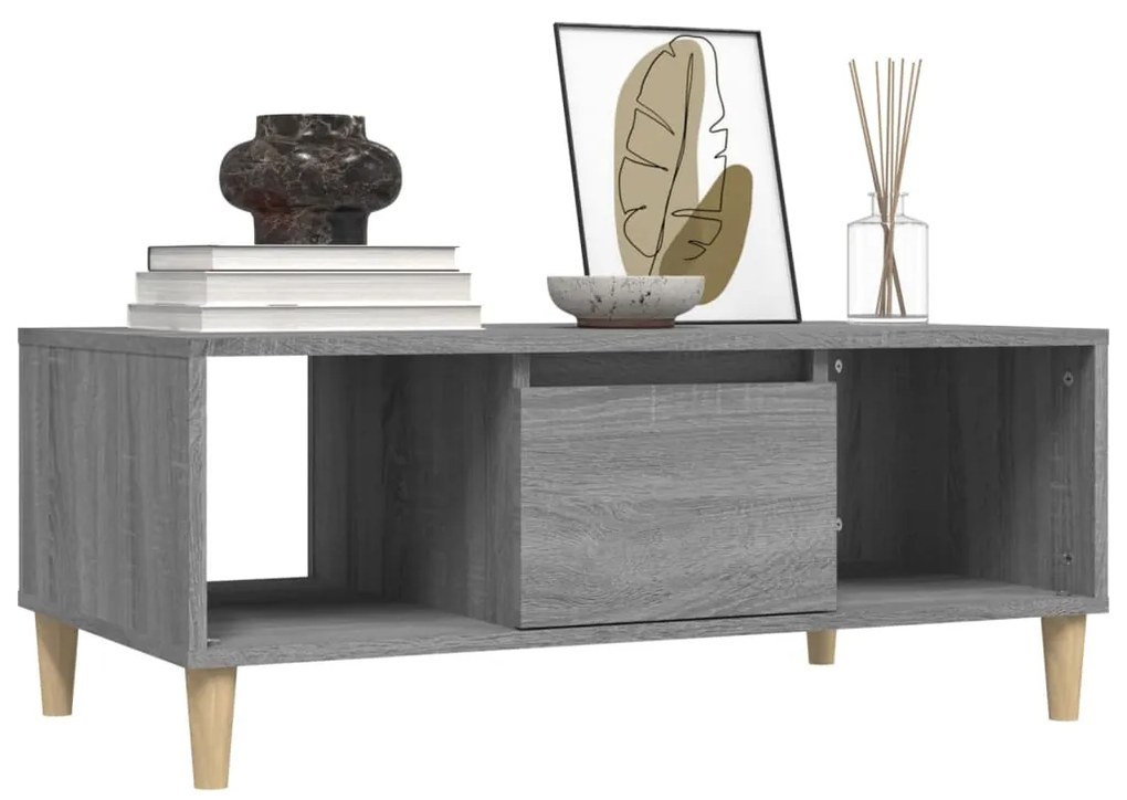 Mesa de centro 90x50x36,5 cm derivados madeira cinzento sonoma