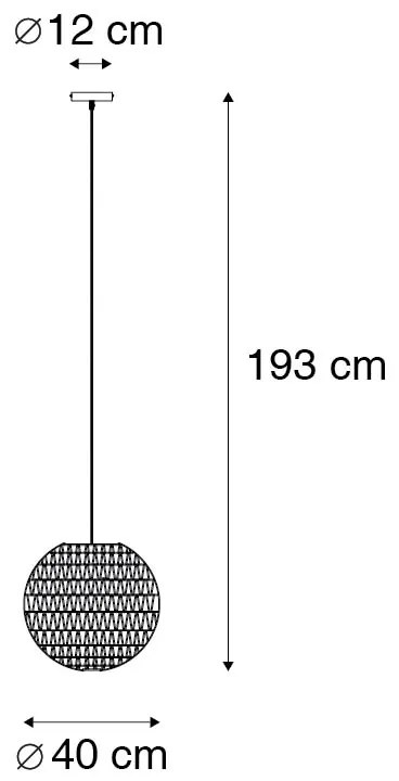 Candeeiro de suspensão retro branco 40 cm - Lina Ball 40