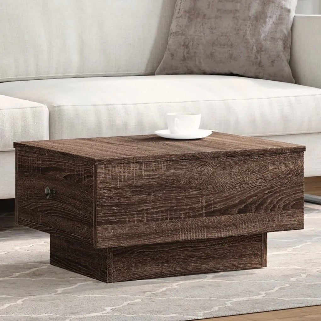 Mesa de centro 60x45x31 cm derivados madeira carvalho castanho