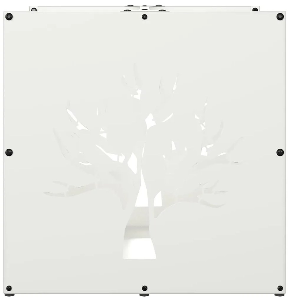 Suporte para lenha 40x40x40 cm aço laminado a frio branco