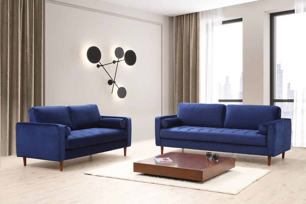 Sofá de 3 Lugares Rome – Azul Marinho – 215 x 90 x 70 cm
