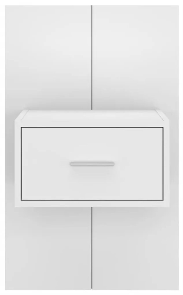 Mesas de cabeceira montagem na parede 2 pcs branco