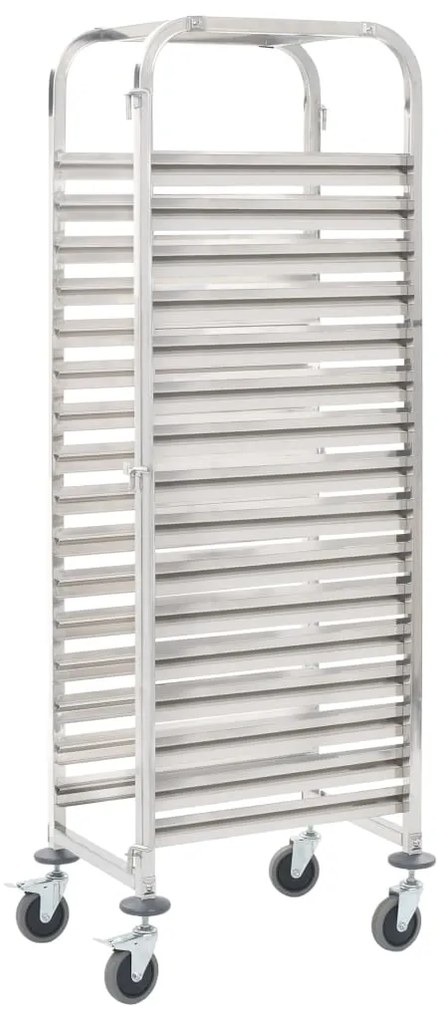 Carrinho cozinha p/ 16 bandejas 38x55x163 cm aço inoxidável