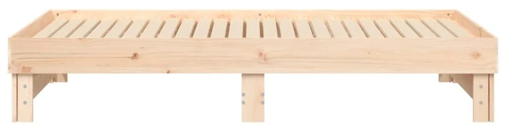 Sofá-cama de puxar 2x(75x190) cm madeira de pinho maciça