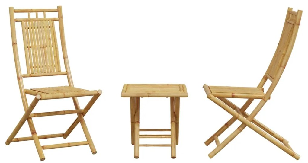3 pcs conjunto de bistrô em bambu