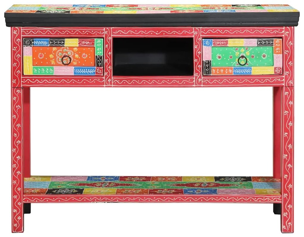 Mesa Console vidaXL Multicolorida 100x30x75 cm Madeira Sólida de Manga