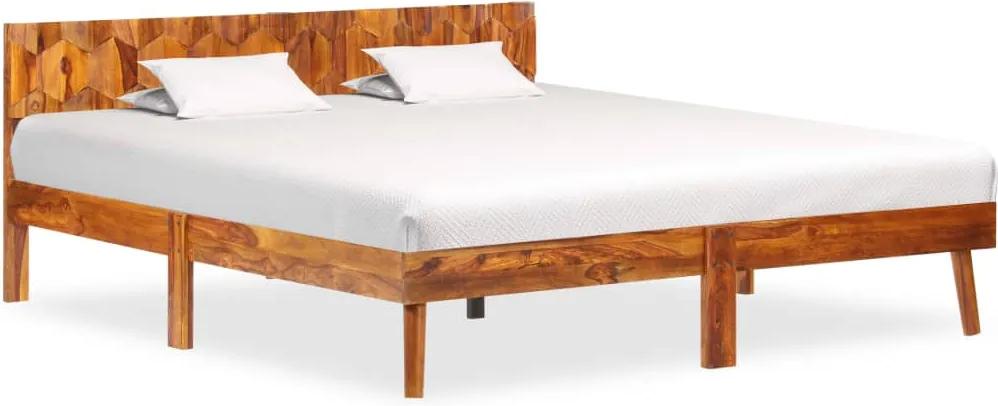 Estrutura de cama 160x200 cm madeira de sheesham maciça