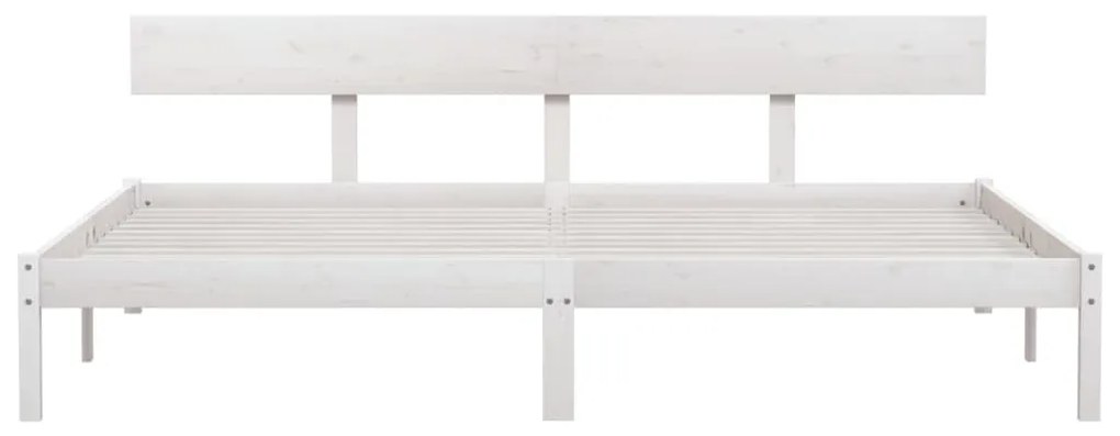 Estrutura de cama 200x200 cm pinho maciço branco