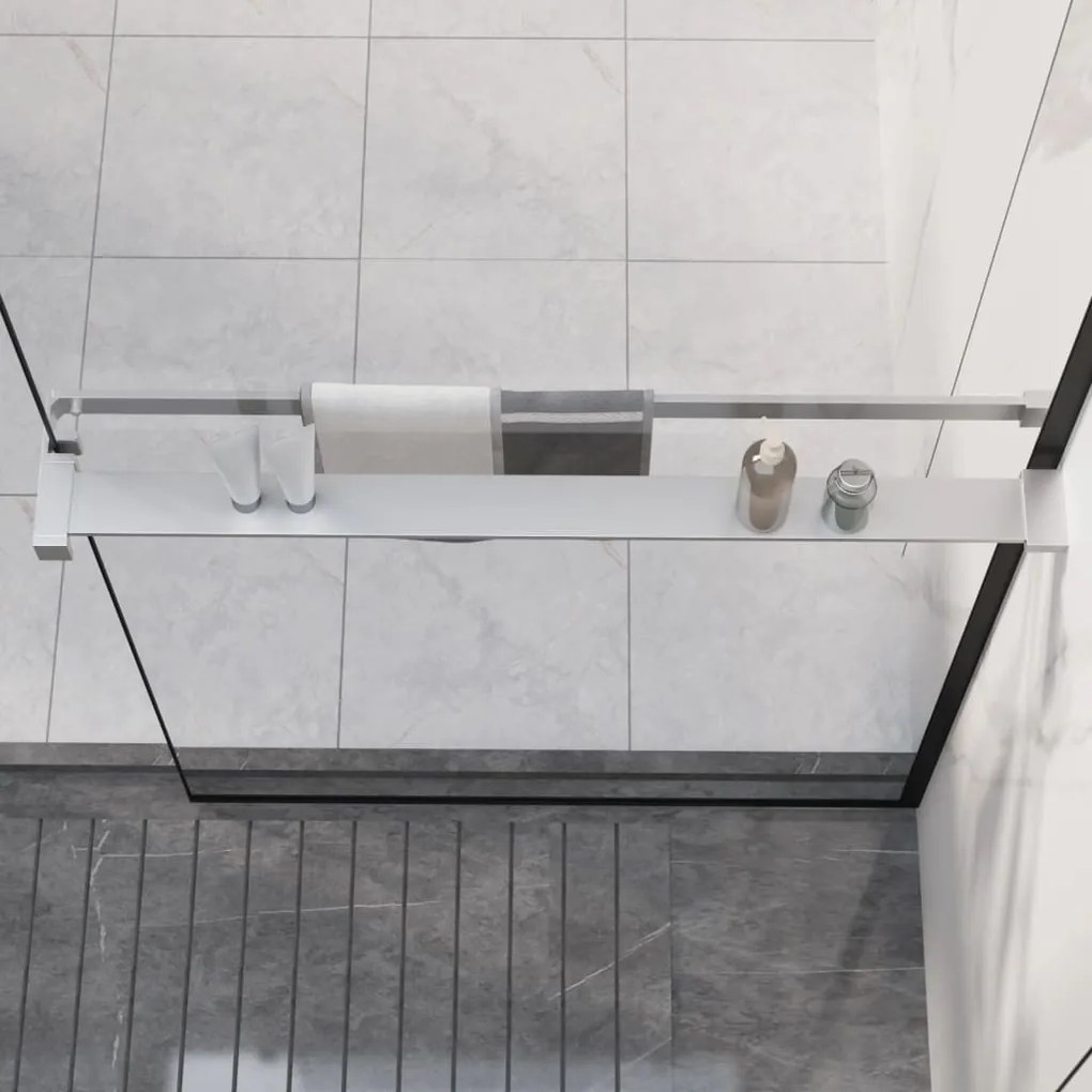 vidaXL Prateleira duche p/ divisória chuveiro 80 cm alumínio cromado