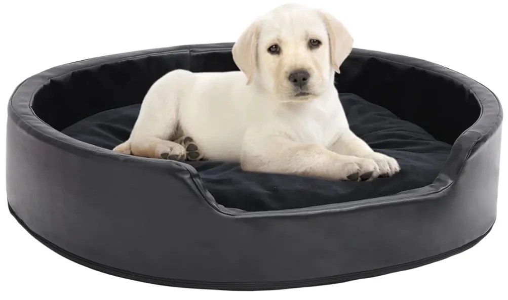 Ninho para cães 79x70x19 cm pelúcia/couro artificial preto
