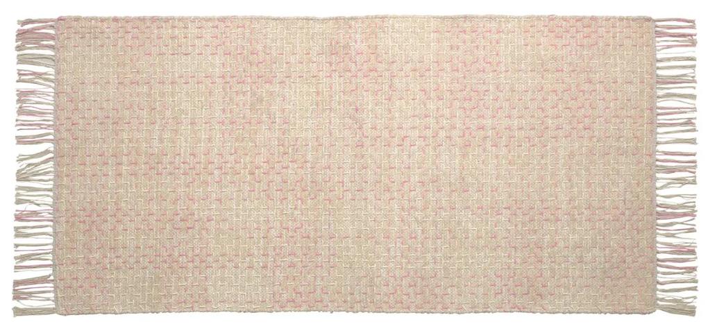 Kave Home - Tapete Nur 100% algodão (GOTS) rosa 70 x 140 cm