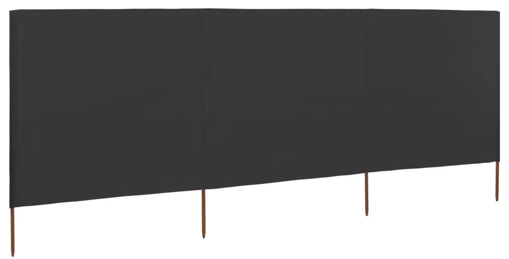 Para-vento com 3 painéis em tecido 400x120 cm antracite