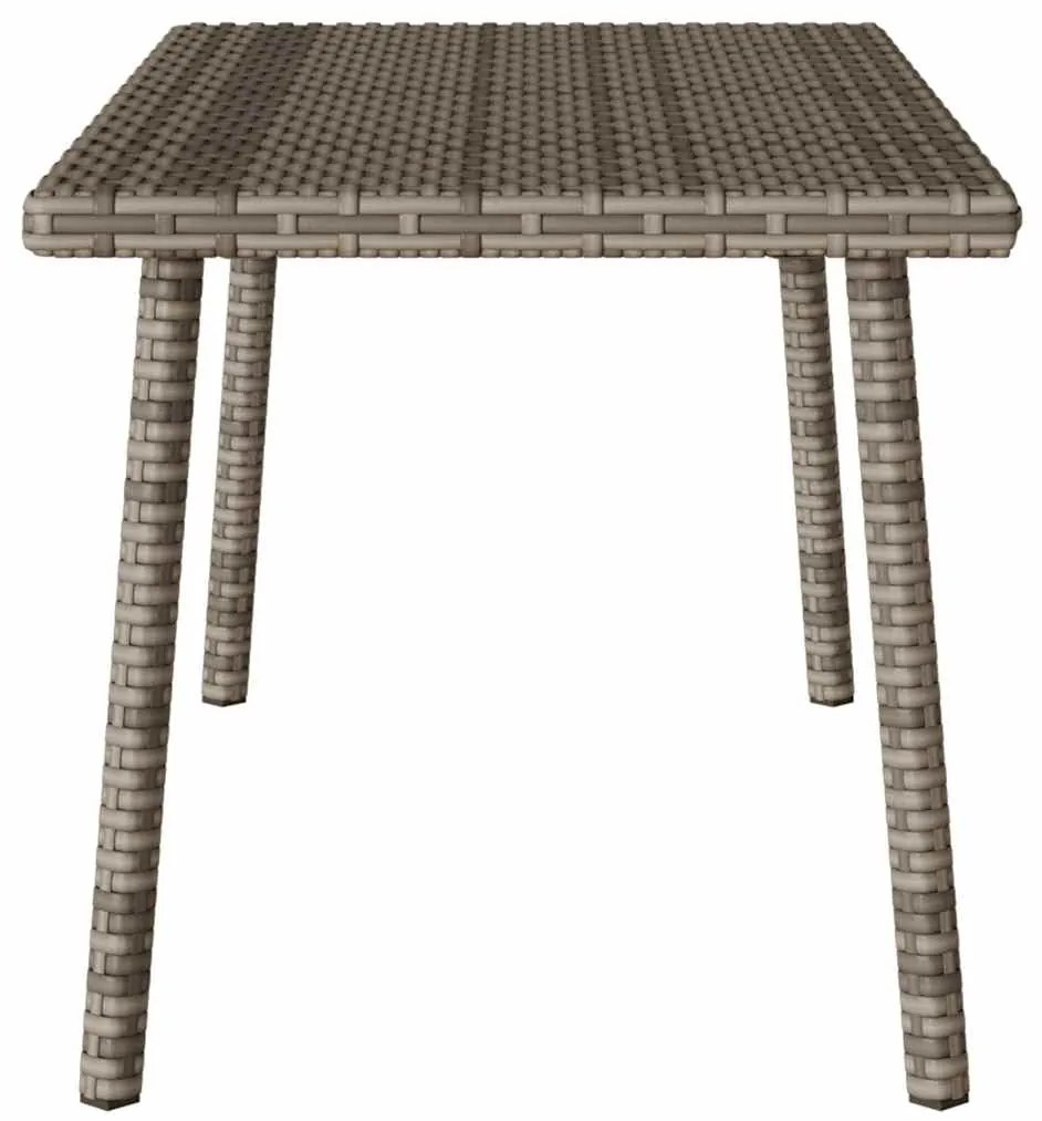 Mesa de centro de jardim retangular 80x40x37cm vime PE cinzento