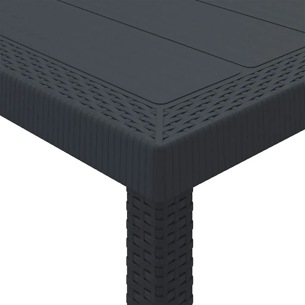 Mesa de Jardim Antracite vidaXL 250x100x73 cm Poly Rattan