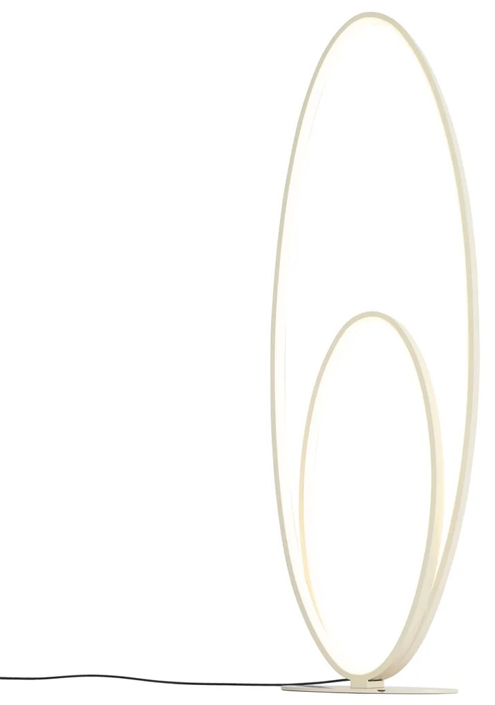 Candeeiro de pé de design bege com LED regulável em 3 níveis - Boomerang Design