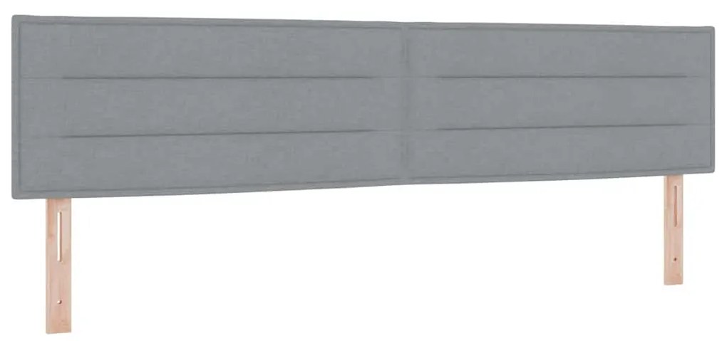 Cama Box com Colchão Cinza Claro 200x200 cm Tecido