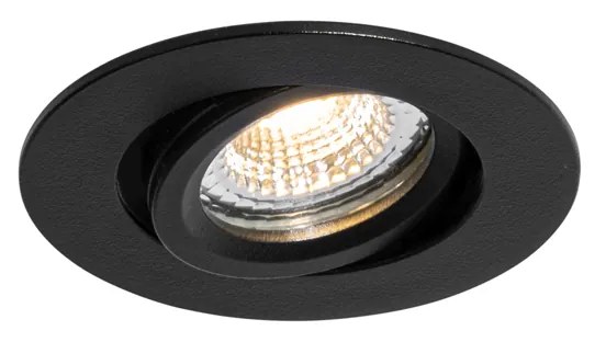 Foco embutido preto inclinável 6,5cm com LED IP54 Ultra Slim - Pupil