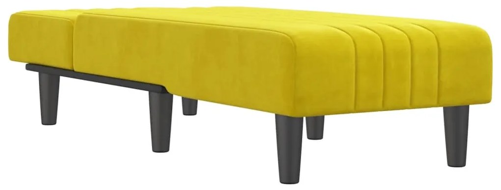 Chaise longue veludo amarelo