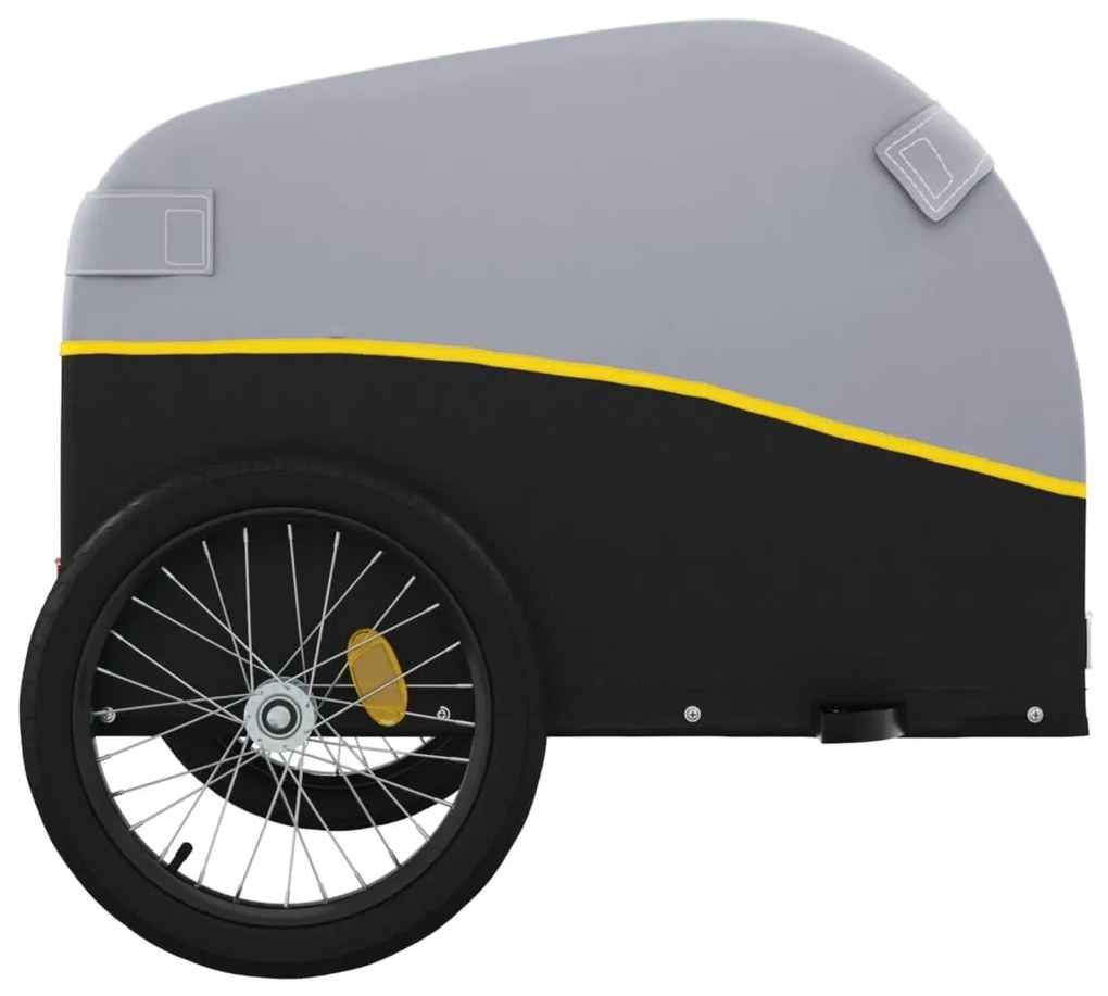 Reboque para bicicleta 45 kg ferro preto e amarelo