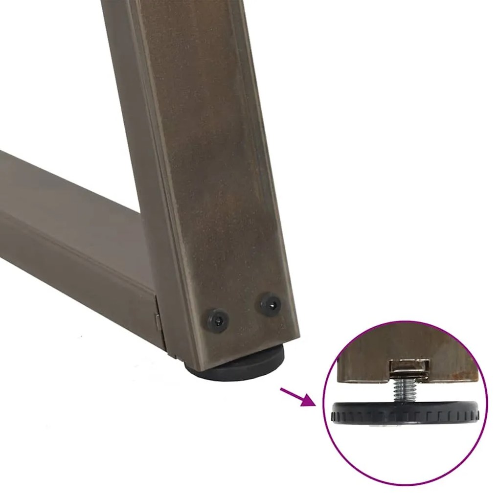 Pés para mesa de jantar em formato de V, 2 peças, aço natural, 80x(72-
