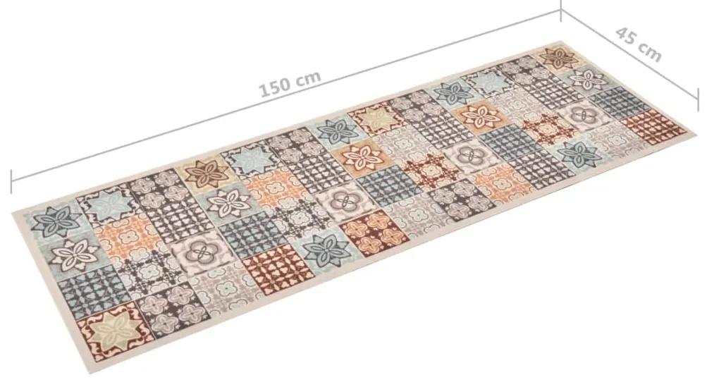 Tapete de cozinha lavável com design mosaico colorido 45x150 cm