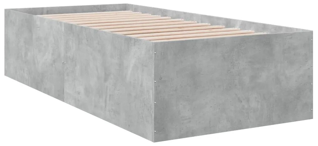 Estrutura de cama 75x190 cm derivados de madeira cinza cimento
