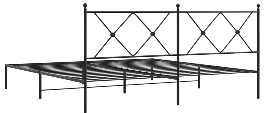 Estrutura de cama em metal com cabeceira 180x200 cm preto