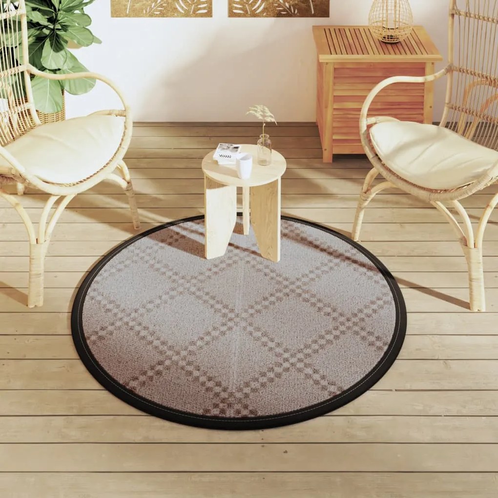 Tapete de exterior Ø120 cm ARAKIL PP castanho