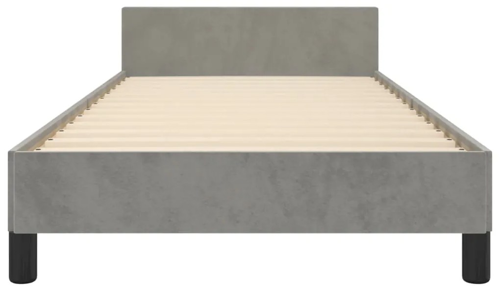 Estrutura de cama sem colchão 80x200 cm veludo cinzento-claro