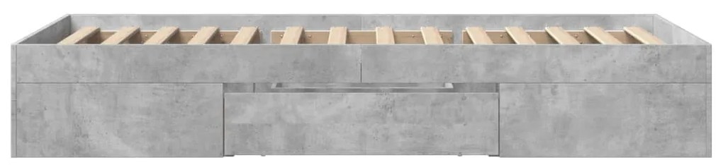 Estrutura de cama 90x200 cm derivados de madeira cinza sonoma