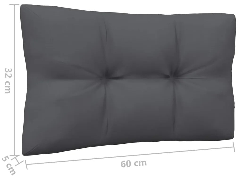 7 pcs conj. lounge de jardim com almofadões antracite pinho