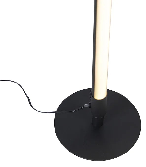 Candeeiro de pé preto com LED e dimmer tátil 3 níveis de intensidade - Line-up Moderno