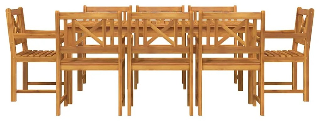 Conjunto de Jantar para Jardim 9 pcs Castanho 180 x 90 x 75 cm