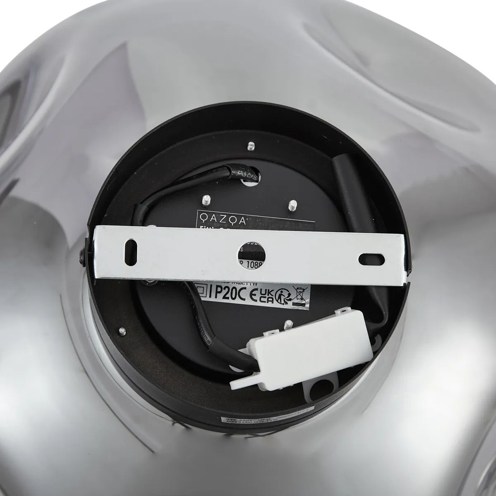 Plafon de design preto com vidro fumado - Gemma