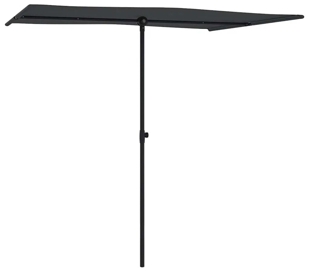 Guarda-sol de jardim com poste de alumínio 2x1,5 m preto