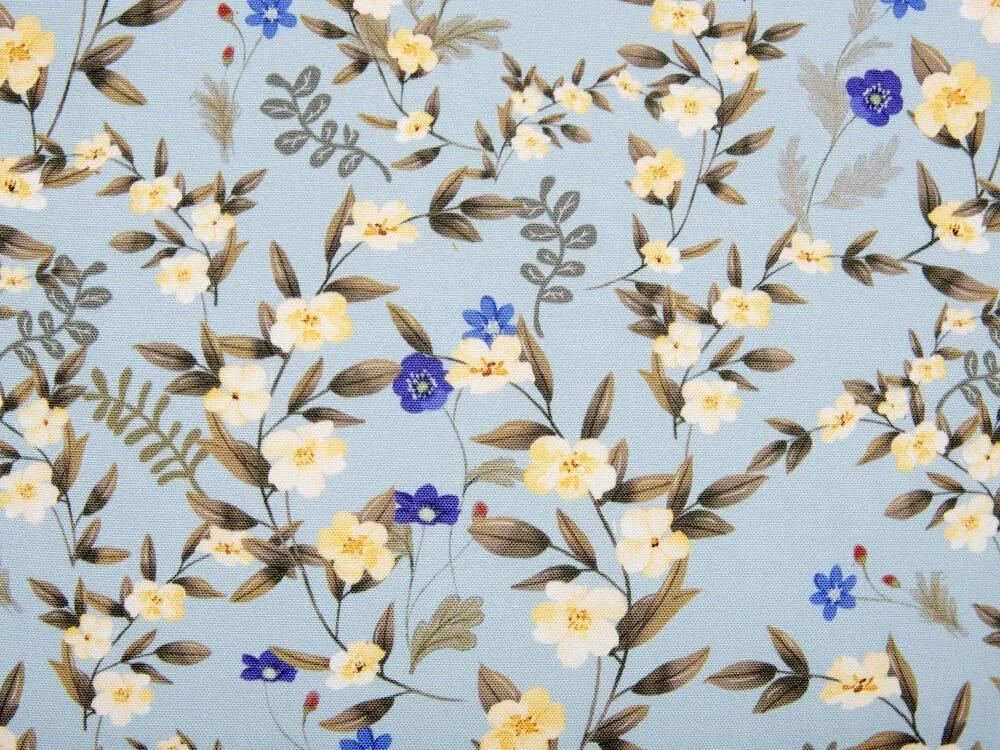 Conjunto de 2 almofadas de exterior com motivo floral azul 45 x 45 cm VALLORIA Beliani