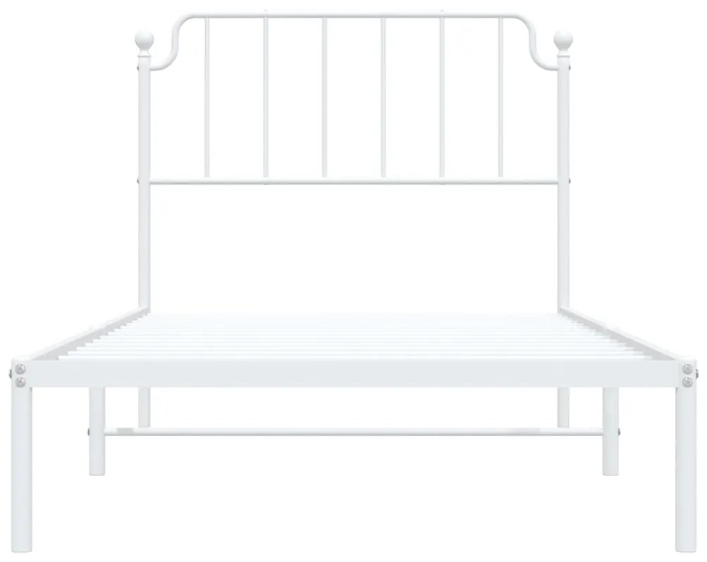 Estrutura de cama com cabeceira 100x190 cm metal branco