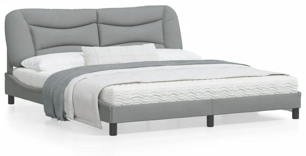 vidaXL Estrutura de cama sem colchão 180x200 cm tecido cinzento-claro
