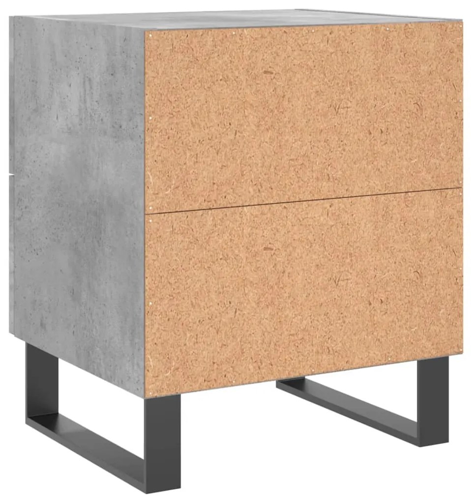 Mesas de cabeceira 2pcs derivados de madeira cinza cimento