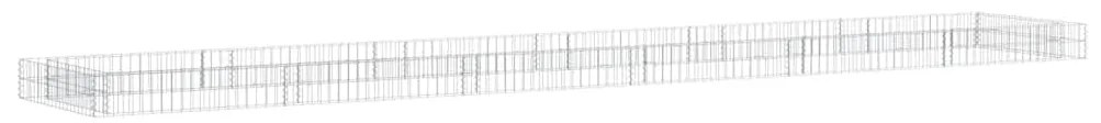 vidaXL Canteiro elevado/cesto gabião 600x100x20 cm aço galvanizado