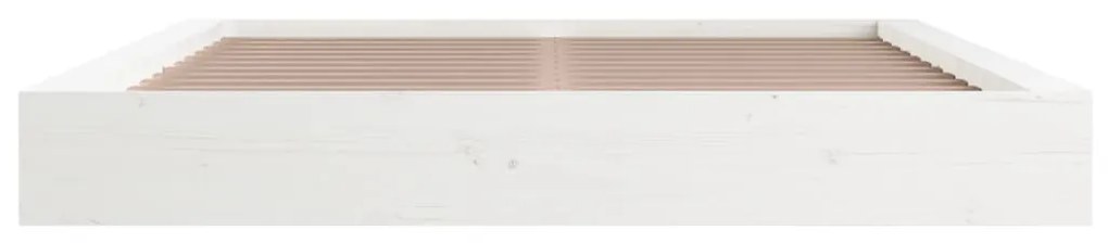 Estrutura de cama 200x200 cm pinho maciço branco