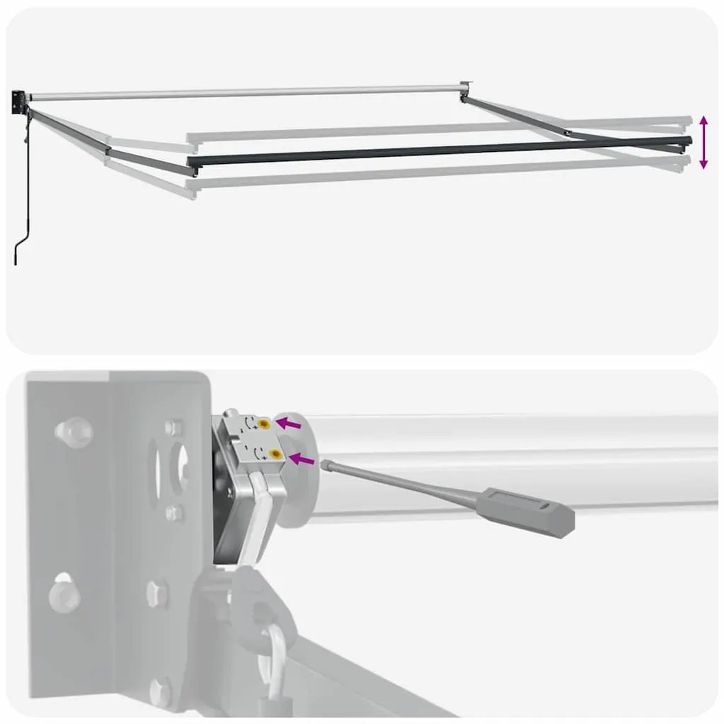 Toldo Retrátil Automático Listrado Vermelho e Branco 500x300 cm