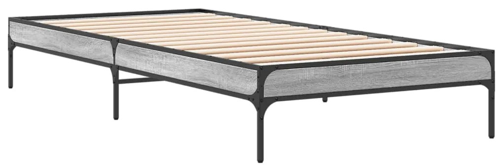 Estrutura cama 100x200 cm derivados madeira/metal cinza sonoma