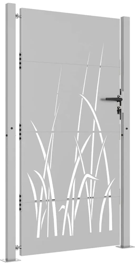 Portão de jardim 105x205 cm aço corten design erva