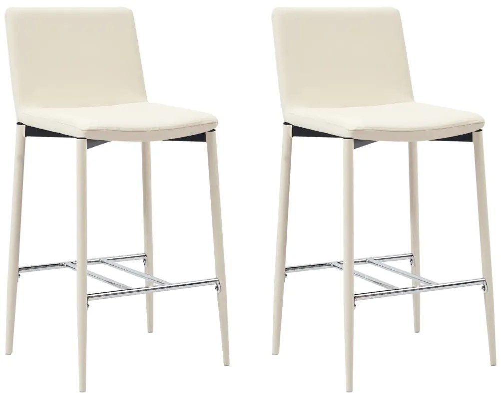 vidaXL Bancos de bar 2 pcs couro artificial cor creme