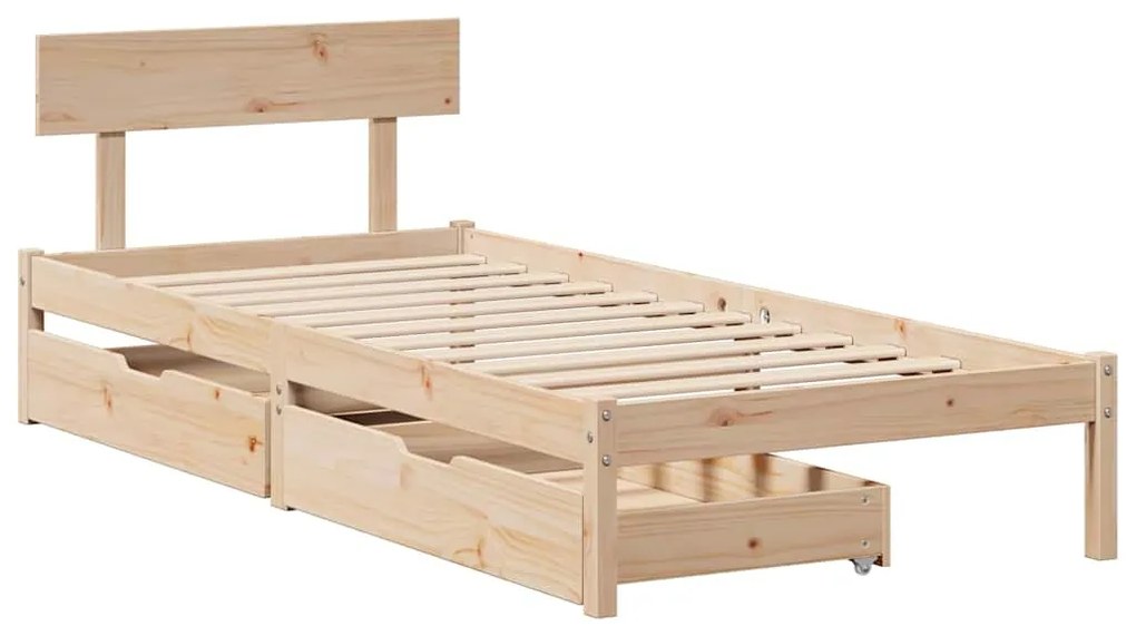 Cama sem colchão 90x200 cm madeira de pinho maciça